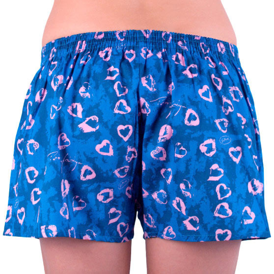 Damesboxershorts Styx art classic rubber donkerblauw hartjes (K757)