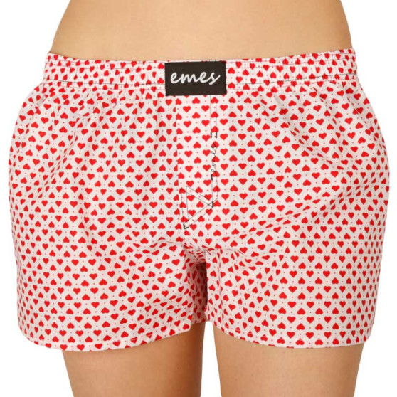 Damesboxershorts Emes wit met hartjes (007)