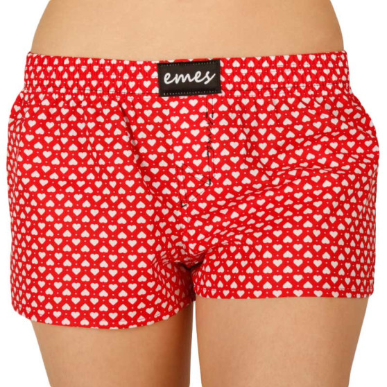 Damesboxershorts Emes rood met hartjes (027)