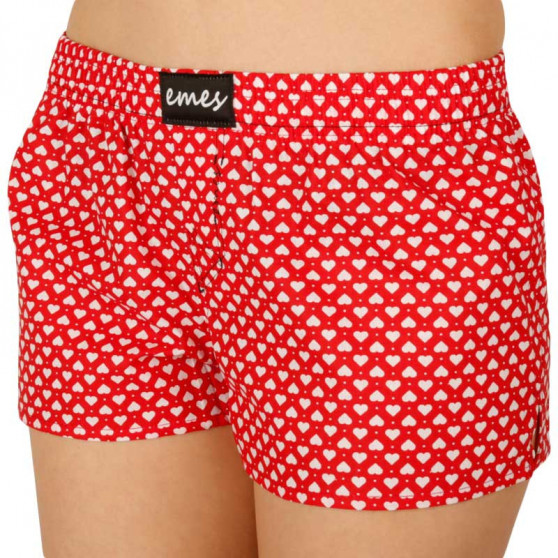 Damesboxershorts Emes rood met hartjes (027)