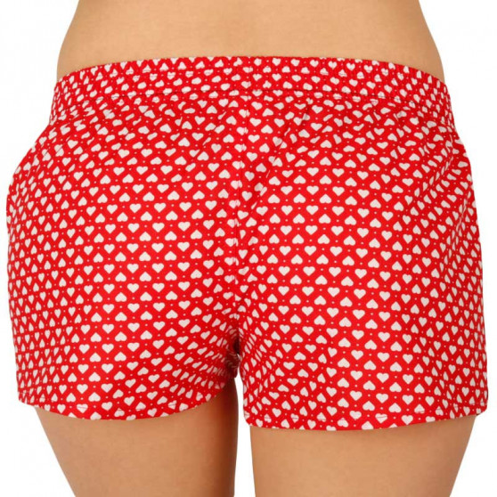 Damesboxershorts Emes rood met hartjes (027)