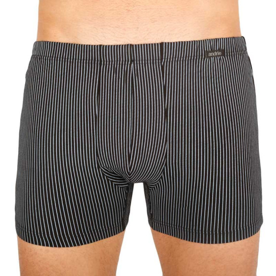 Herenboxershort Andrie zwart met blauwe strepen (PS 5541 C)