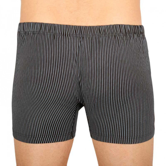 Herenboxershort Andrie zwart met blauwe strepen (PS 5541 C)