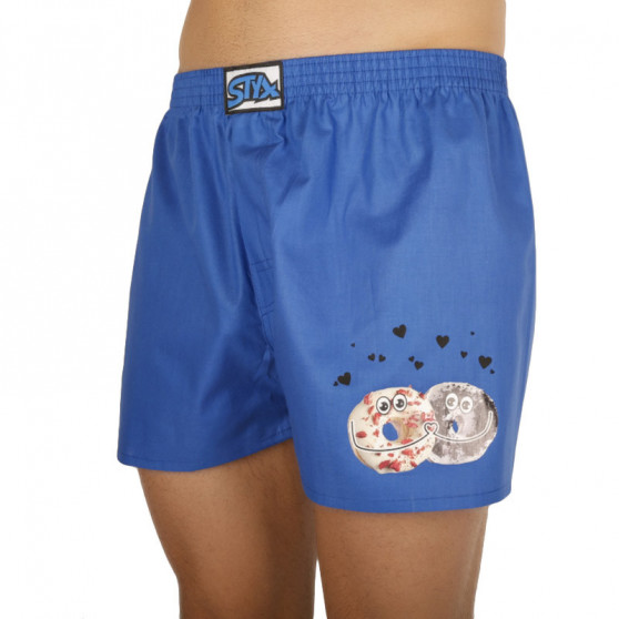 Herenboxershort Styx art classic rubber donuts blauw