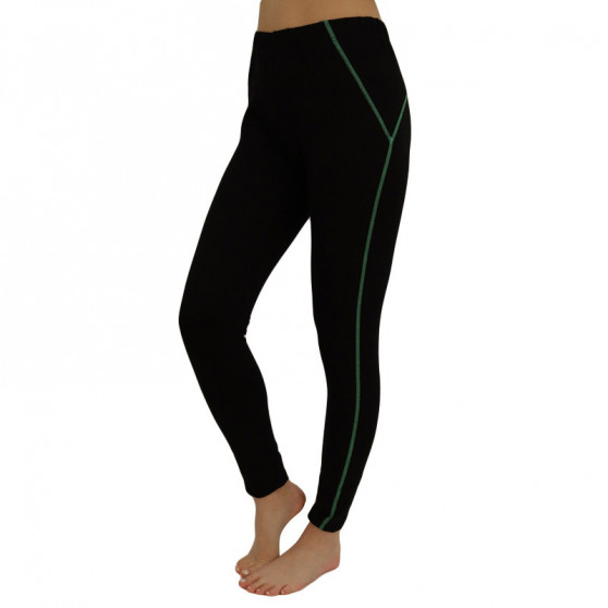 Legging voor dames VoXX zwart met groene streep (1149--)