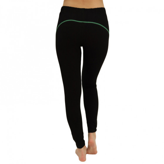 Legging voor dames VoXX zwart met groene streep (1149--)