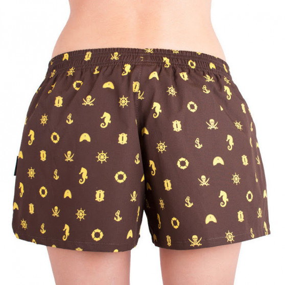 Damesboxershorts Infantia bruin met print DTKG9