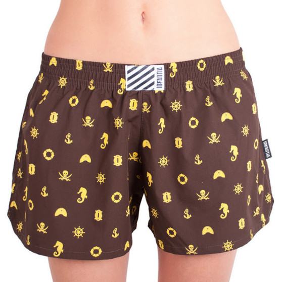 Damesboxershorts Infantia bruin met print DTKG9