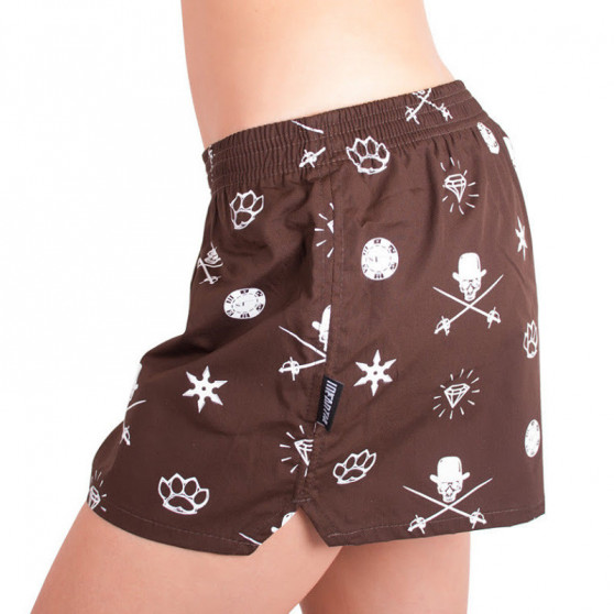 Damesboxershorts Infantia bruin met print DTKG10