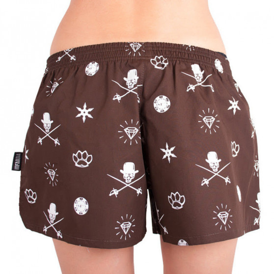 Damesboxershorts Infantia bruin met print DTKG10