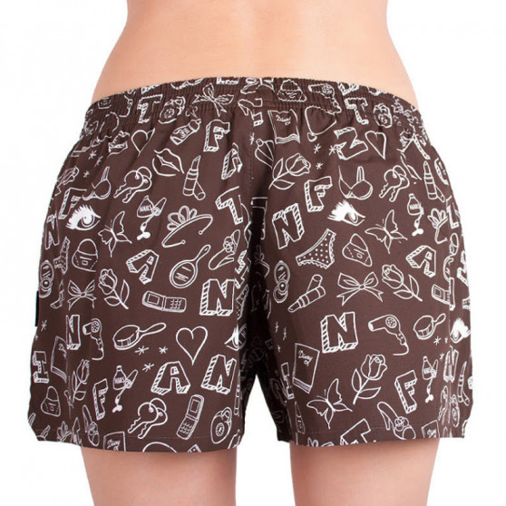 Damesboxershorts Infantia bruin met print DTKG11