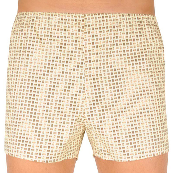 Klassieke Herenboxershort Foltýn beige met rechthoeken