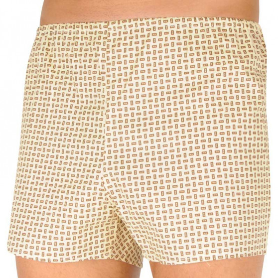 Klassieke Herenboxershort Foltýn beige met rechthoeken