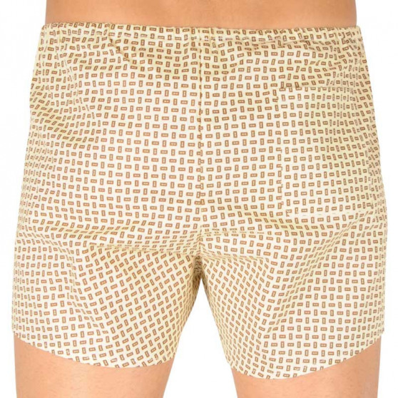 Klassieke Herenboxershort Foltýn beige met rechthoeken