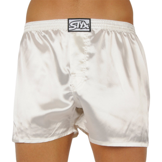 Herenboxershort Styx klassiek elastisch satijn wit (C1061)