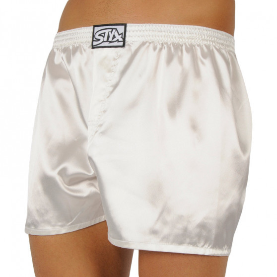 Herenboxershort Styx klassiek elastisch satijn wit (C1061)