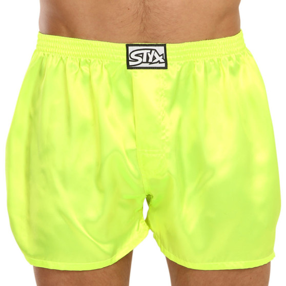 Herenboxershort Styx classic rubber satijn neongroen (C1161)