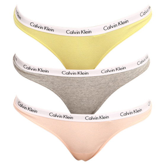 3PACK dames string Calvin Klein oversized multicolour (QD3800E-13X)