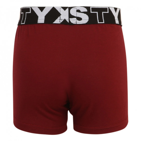 Kinderboxershort Styx sport rubber bordeauxrood (GJ1060)