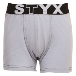 Kinderboxershort Styx sportelastiek lichtgrijs (GJ1067)