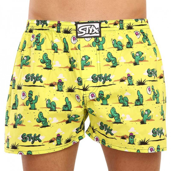 Herenboxershort art classic rubber en sokken Styx cactussen (AH1351)