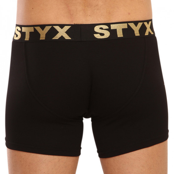 Herenboxershort Styx / KTV lang sport elastiek zwart - zwart elastiek (UTC960)