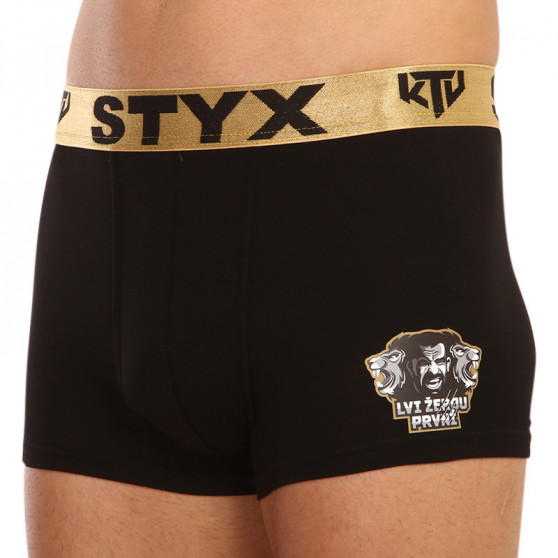 Herenboxershort Styx / KTV sport elastiek zwart - goud elastiek (GTZL960)