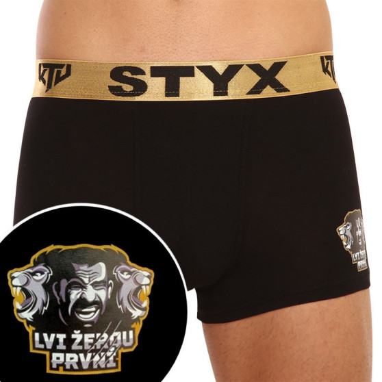 Herenboxershort Styx / KTV sport elastiek zwart - goud elastiek (GTZL960)