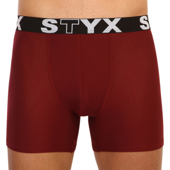 Herenboxershort Styx lang sportelastisch bordeauxrood (U1060)