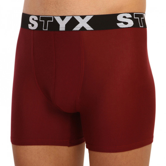 Herenboxershort Styx lang sportelastisch bordeauxrood (U1060)