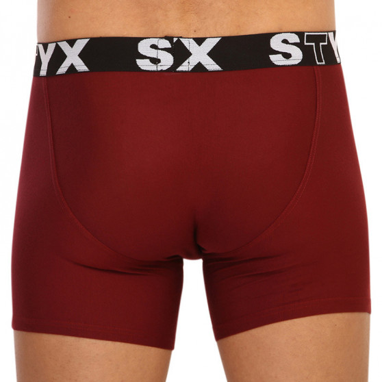 Herenboxershort Styx lang sportelastisch bordeauxrood (U1060)