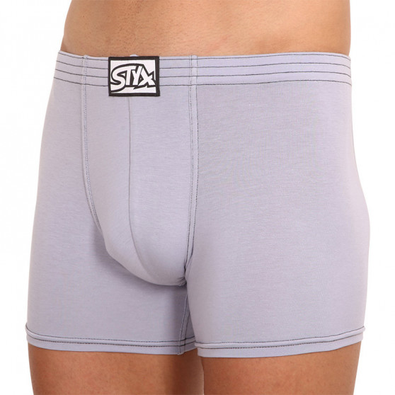 Herenboxershort Styx lang classic rubber lichtgrijs (F1067)