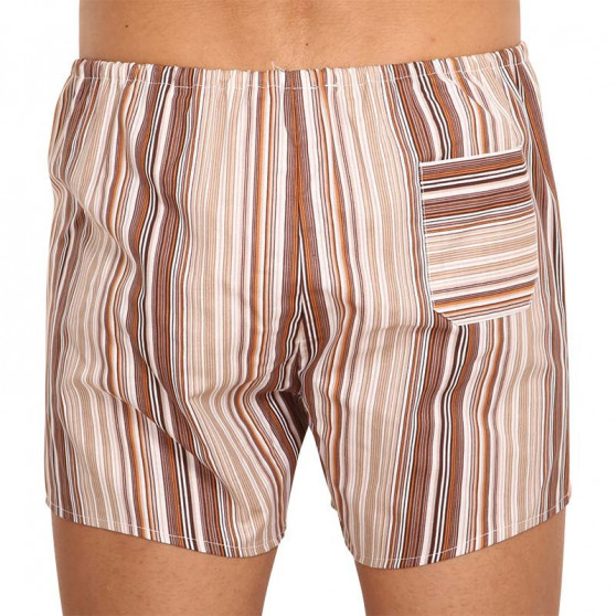 Klassieke Herenboxershort Foltýn bruin met strepen oversized (KN77)