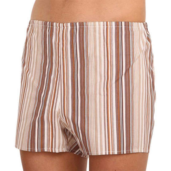 Klassieke Herenboxershort Foltýn bruin met strepen oversized (KN77)