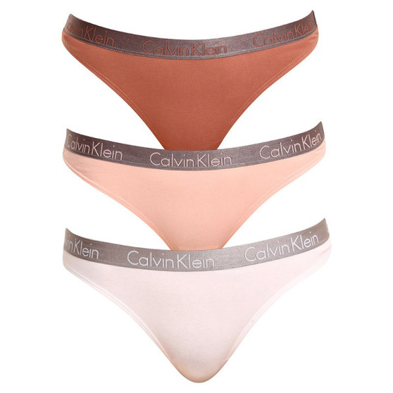 3PACK dames string Calvin Klein veelkleurig (QD3560E-1CZ)