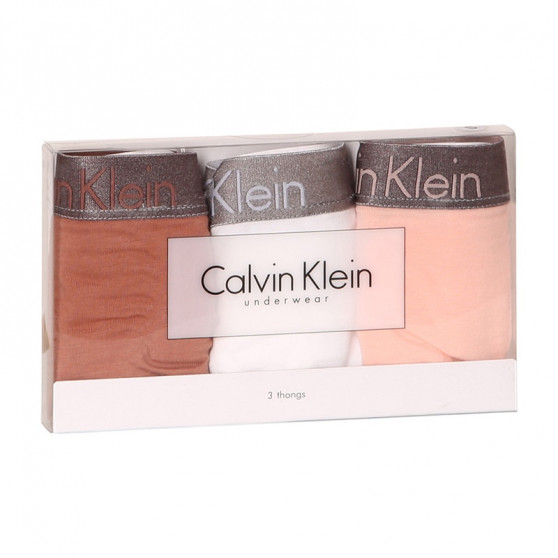 3PACK dames string Calvin Klein veelkleurig (QD3560E-1CZ)