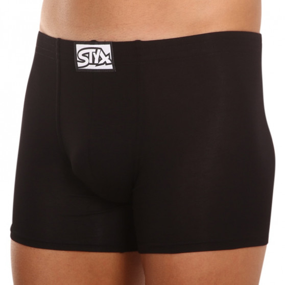 Herenboxershort Styx lang klassiek elastisch zwart (F960)