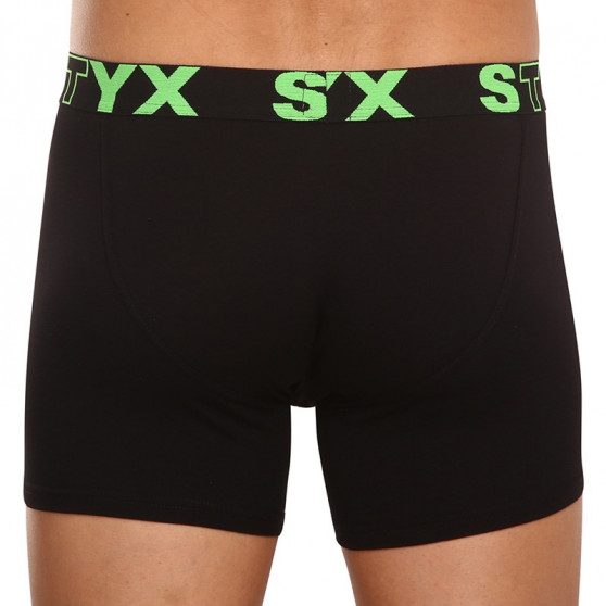 Herenboxershort Styx lang sport elastisch zwart (U962)