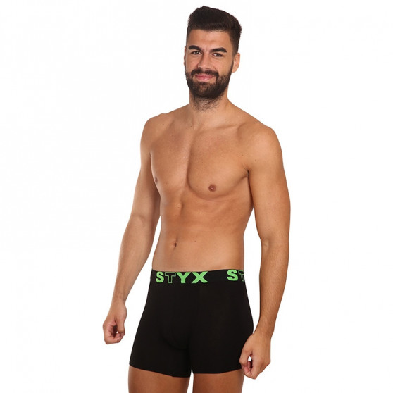 Herenboxershort Styx lang sport elastisch zwart (U962)