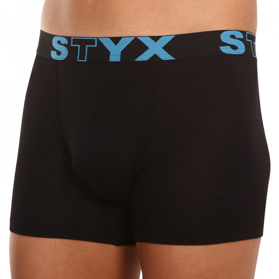 Herenboxershort Styx lang sport elastisch zwart (U961)