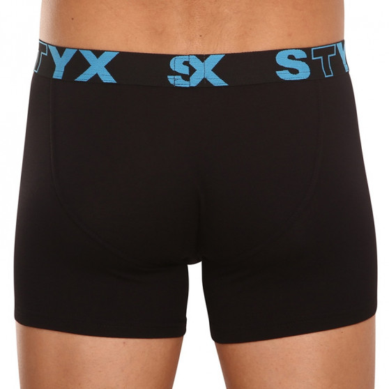 Herenboxershort Styx lang sport elastisch zwart (U961)