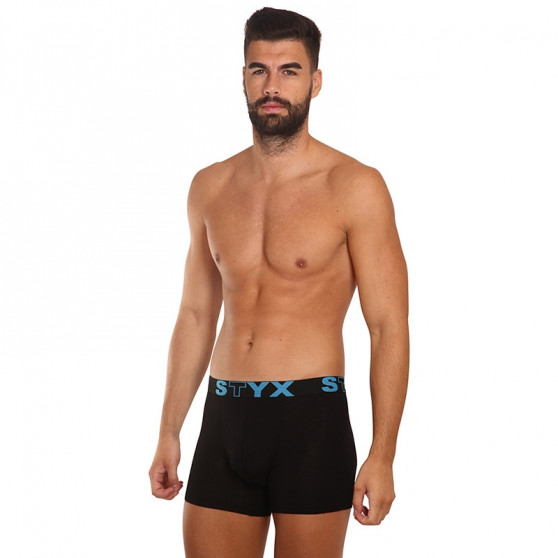 Herenboxershort Styx lang sport elastisch zwart (U961)