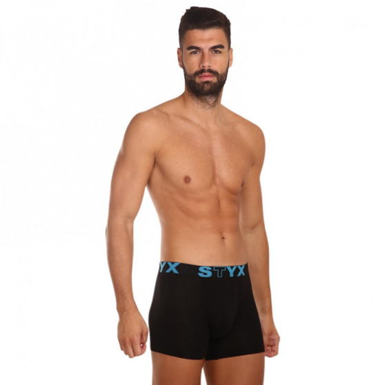 Herenboxershort Styx lang sport elastisch zwart (U961)