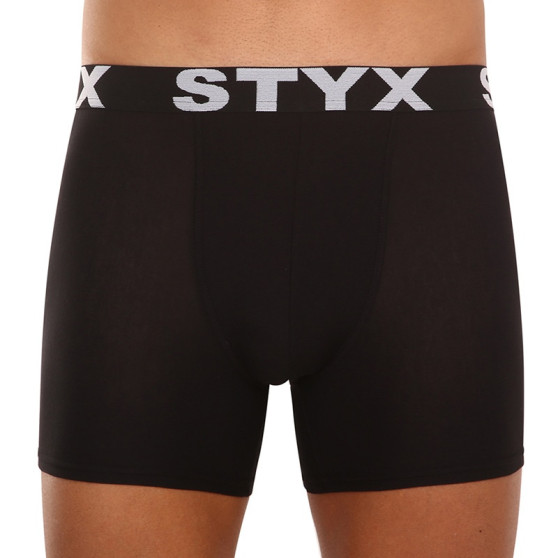 Herenboxershort Styx lang sport elastisch zwart (U960)