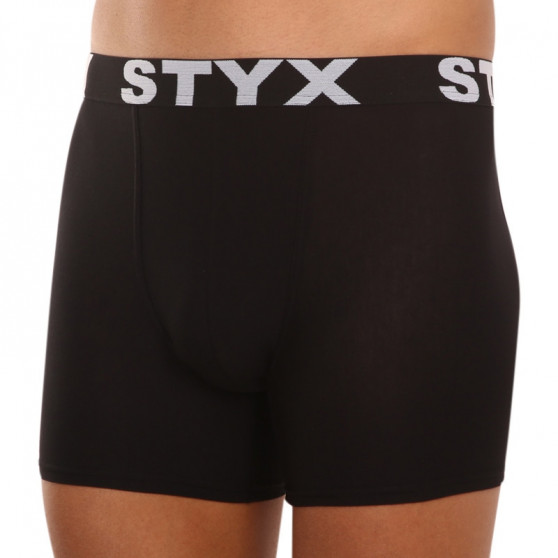 Herenboxershort Styx lang sport elastisch zwart (U960)