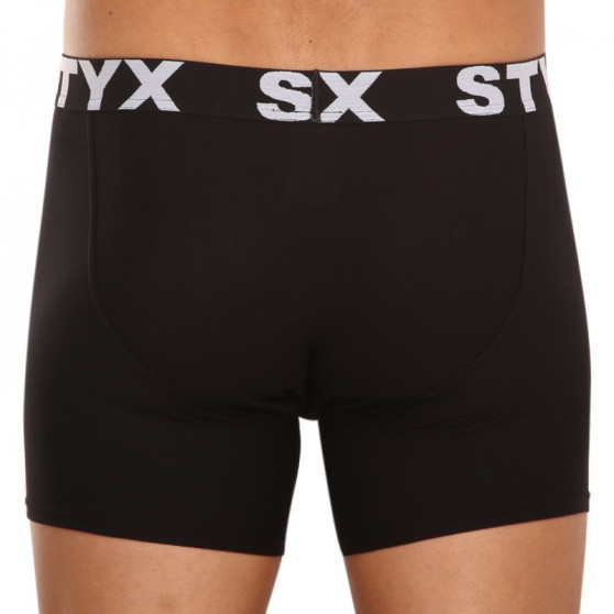 Herenboxershort Styx lang sport elastisch zwart (U960)