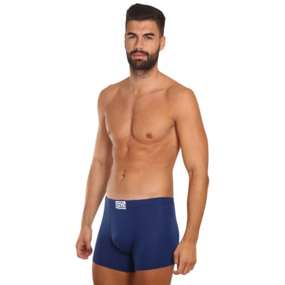 Herenboxershort Styx lang klassiek elastisch blauw (F968)