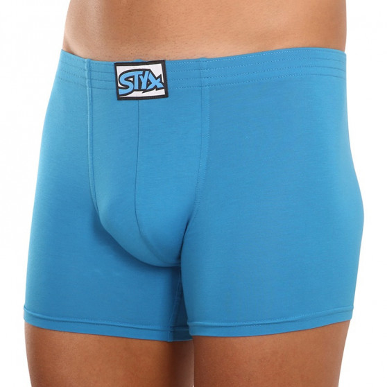 Herenboxershort Styx lang klassiek elastisch blauw (F969)