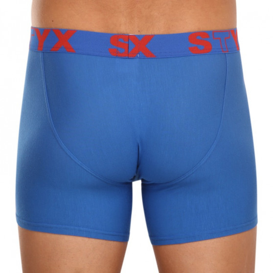 Herenboxershort Styx lang sportelastisch blauw (U967)