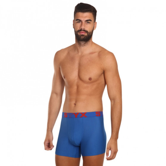 Herenboxershort Styx lang sportelastisch blauw (U967)